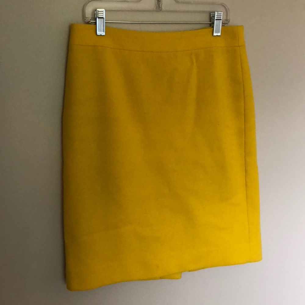J. Crew Mustard Wool Pencil Skirt